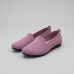 Women's Slip-On Loafers Knit Flat Orthopedic Shoes - Purple