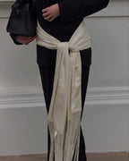 Women Fringe Scarf Belt with Tassel Trim - 5