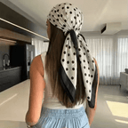 Women's Scarf with Polka Dot Print - 5