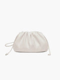 Women's Sculptural Crossbody Pouch Bag with Adjustable Strap - White
