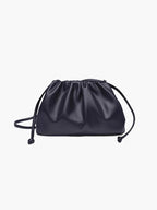 Women's Sculptural Crossbody Pouch Bag with Adjustable Strap - Black
