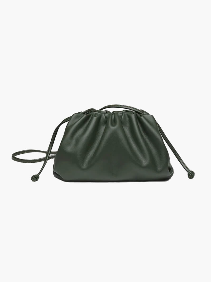 Women's Sculptural Crossbody Pouch Bag with Adjustable Strap - Green