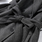 Women's Long Coat Relaxed Tailored with Lapel Collar - 16