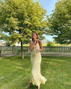Women's Sleeveless Floral Maxi Dress with Scoop Neck and Flared Hem - 7