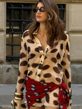 Women's Animal Print Shirt Dress with Scarf Tie Detail - 4