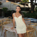 Women's Sleeveless Backless Dress with Cut-Out Detail and Bodycon Fit - White