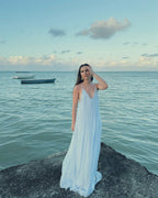 Women's Maxi Dress Backless V-Neck A-Line - 2