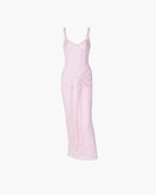 Women's Sleeveless Corset Maxi Dress with Draped Front Detail - 3