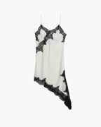 Women's Mini Dress Asymmetric with Lace Trim - 12