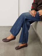 Women's Split Toe Ballet Flats with Cushioned Footbed - 12