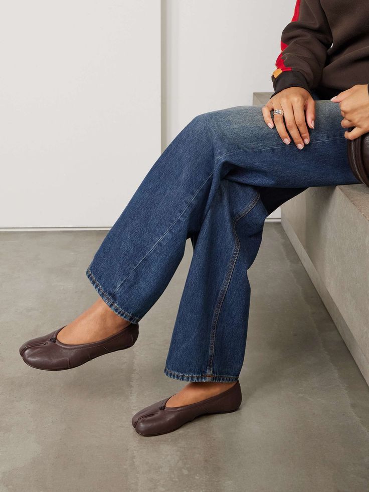 Women's Split Toe Ballet Flats with Cushioned Footbed - 12