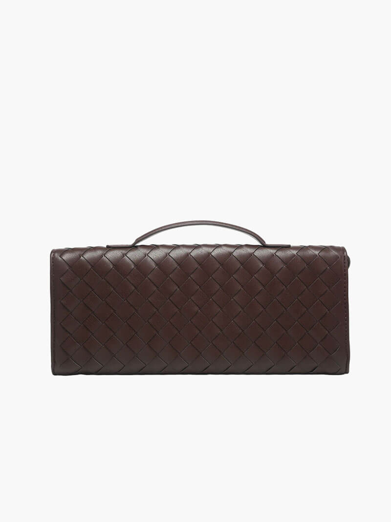Woven Handbag with Knot and Gold Link Detail - 11