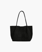 Women's Tote Bag with Pouch Retro Two-Piece Set - Black