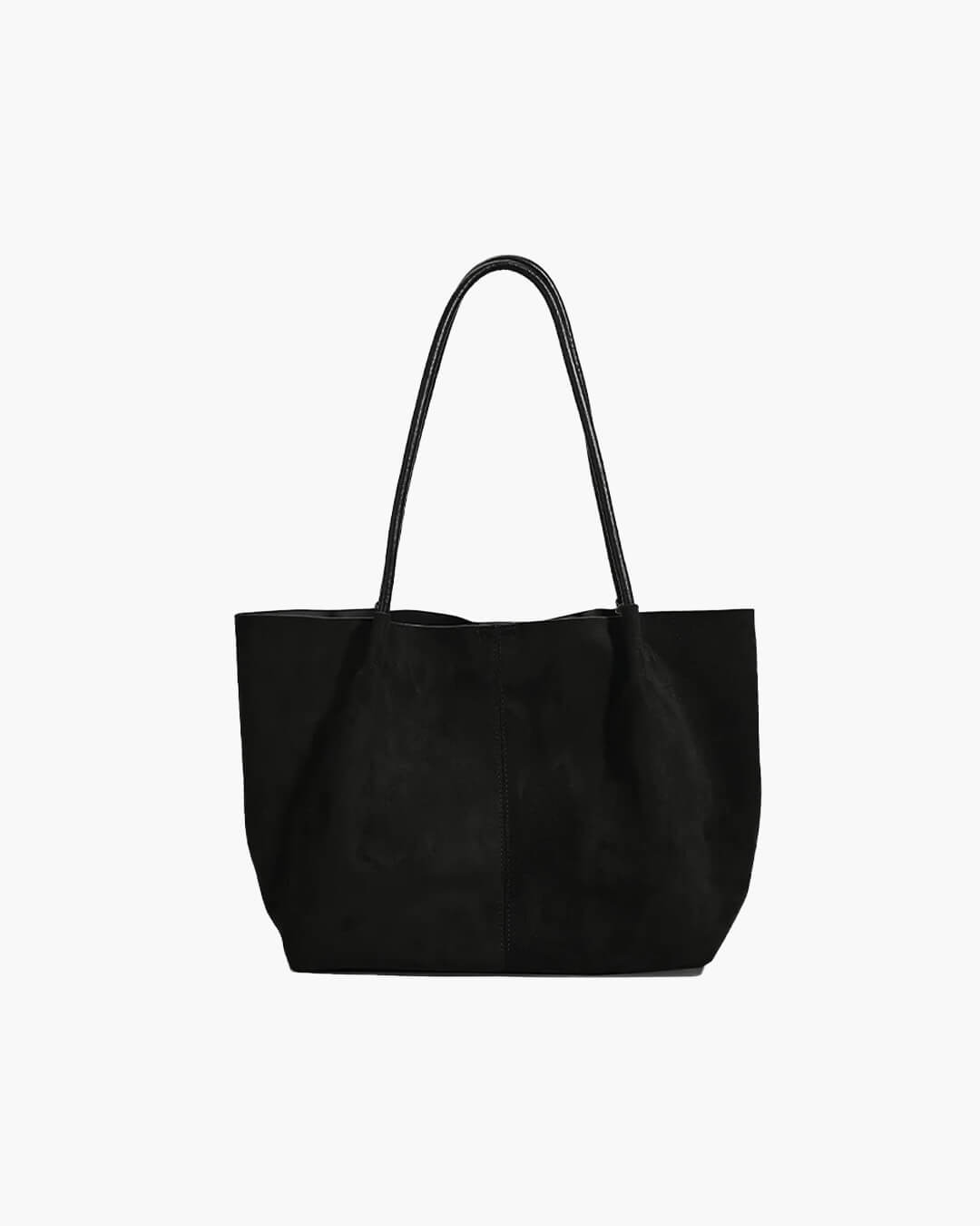 Women's Tote Bag with Pouch Retro Two-Piece Set - Black