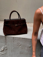 Women's Structured Tote Bag with Belt Detail - 13