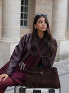 Women's Structured Tote Bag with Belt Detail - 5