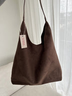 Women's Shoulder Bag with Faux Suede Finish and Western Details - 15
