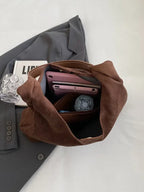 Women's Shoulder Bag with Faux Suede Finish and Western Details - 12
