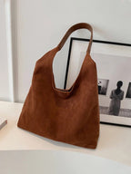 Women's Shoulder Bag with Faux Suede Finish and Western Details - 17