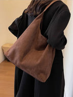 Women's Shoulder Bag with Faux Suede Finish and Western Details - 10