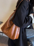 Women's Glossy Tote Bag with Sleek Silhouette - 8