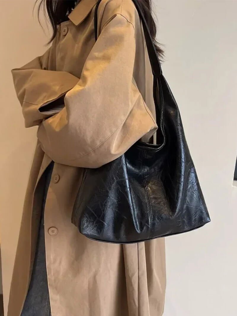 Women's Glossy Tote Bag with Sleek Silhouette - 6