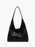 Women's Glossy Tote Bag with Sleek Silhouette - Black
