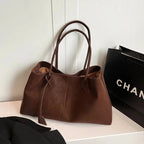 Women's Shoulder Tote Bag with Minimalist Solid Colour Design - 9