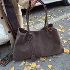Women's Shoulder Tote Bag with Minimalist Solid Colour Design - 6