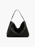 Woven Structured Tote Bag with Shoulder Strap - 3