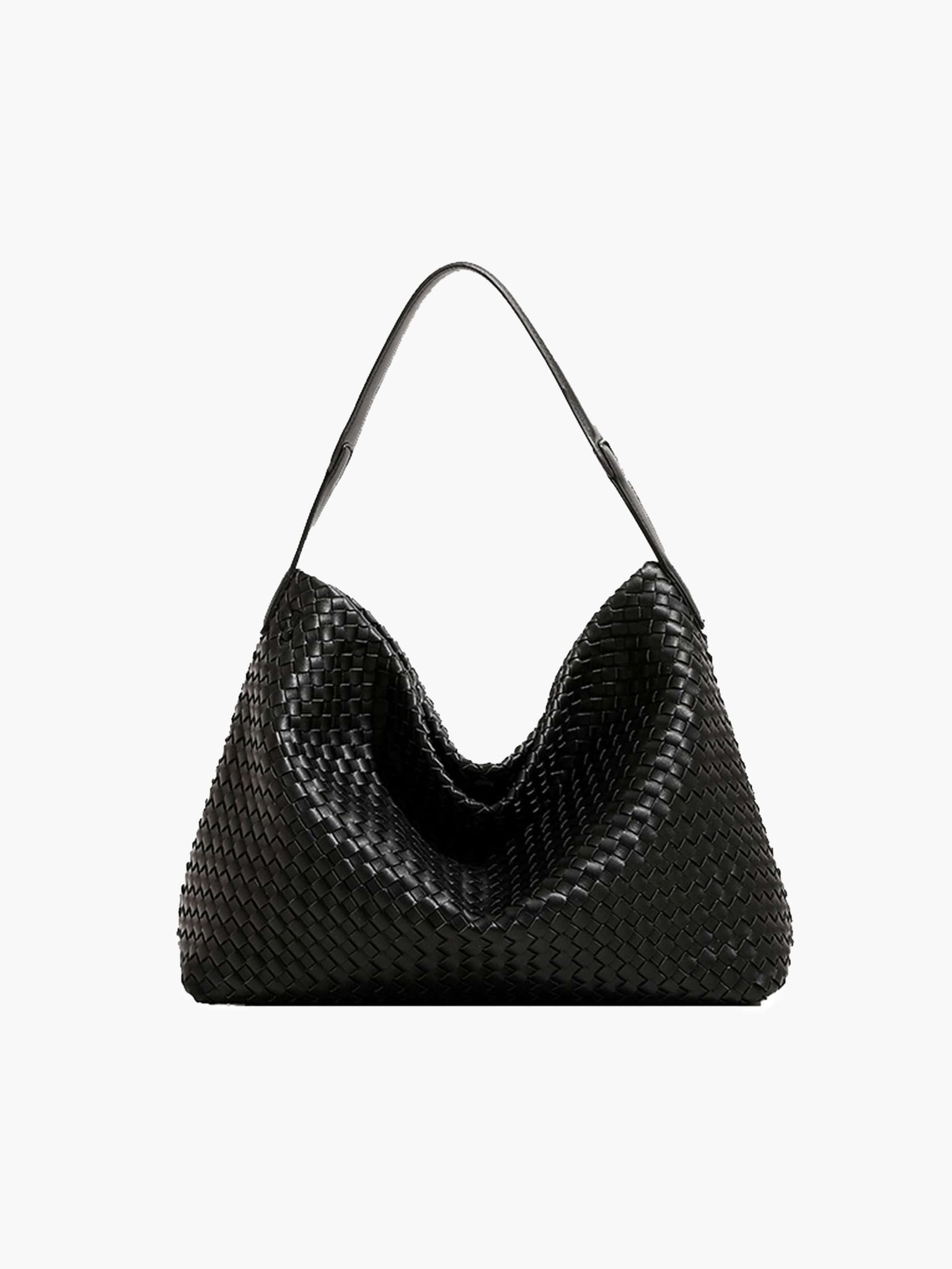 Woven Structured Tote Bag with Shoulder Strap - 3