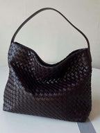 Woven Structured Tote Bag with Shoulder Strap - 10