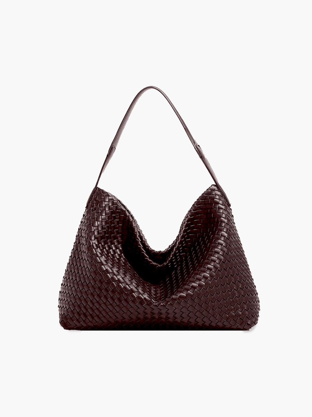 Woven Structured Tote Bag with Shoulder Strap - 2