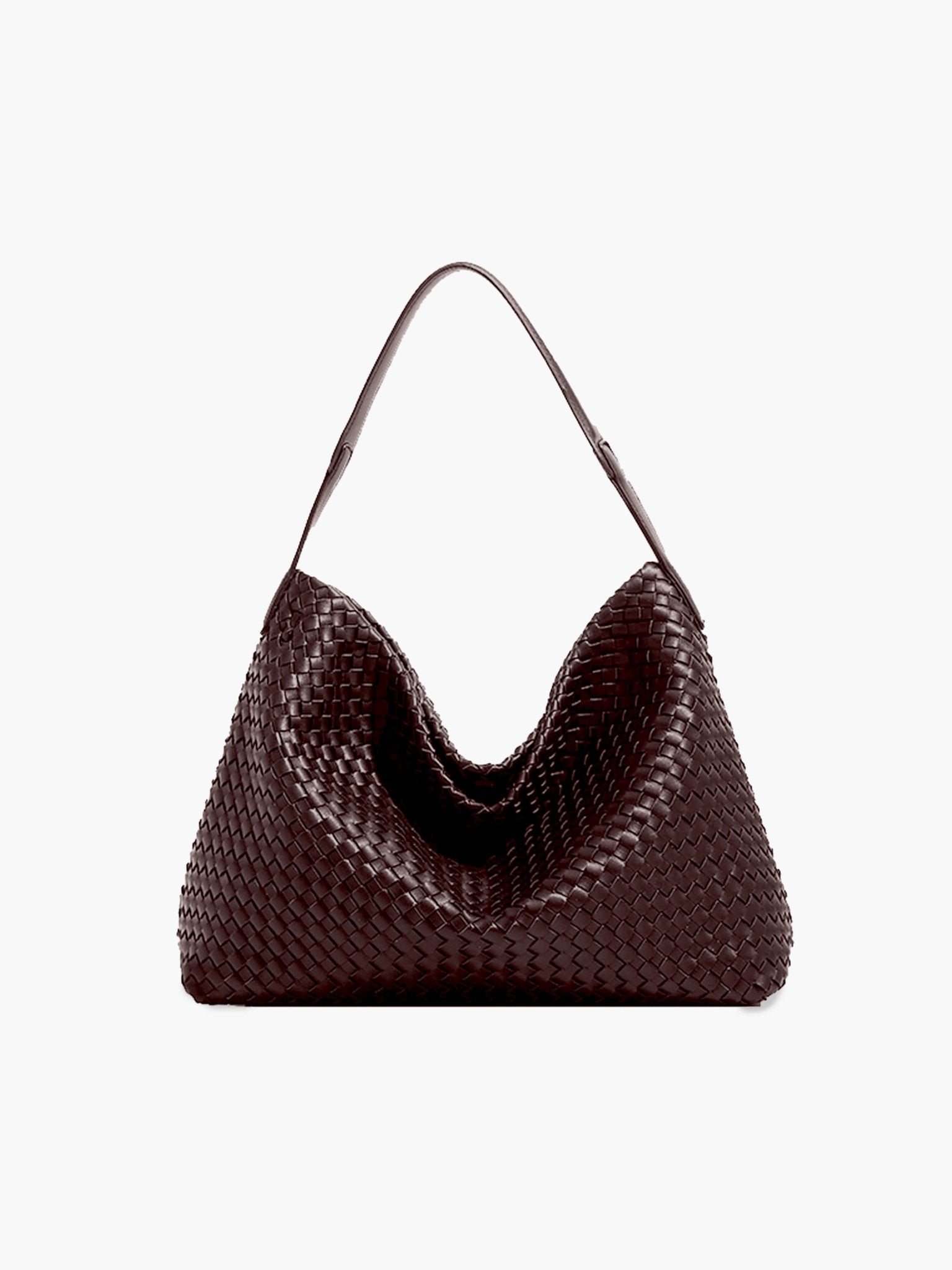 Woven Structured Tote Bag with Shoulder Strap - 2