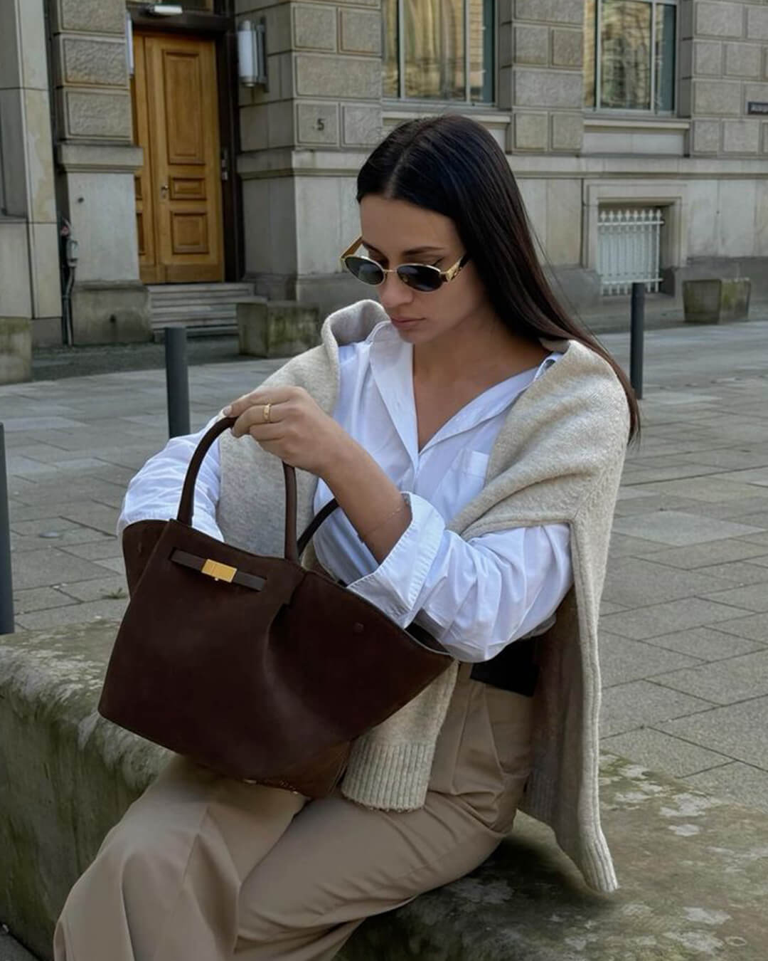 Women's Shoulder Bag Slouchy Hobo with Faux Suede Texture - 5