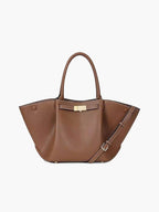 Women's Structured Tote Bag with Faux Suede Finish - 5