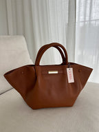 Women's Structured Tote Bag with Faux Suede Finish - 7