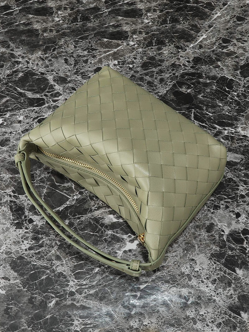 Women's Mini Woven Handbag with Structured Silhouette - 12