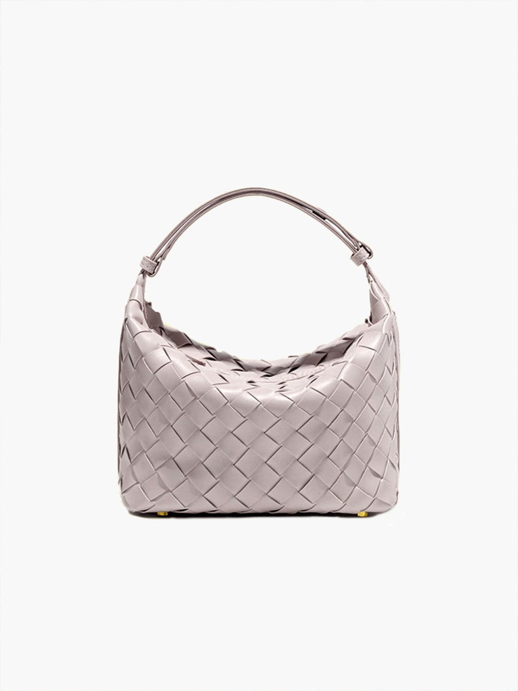 Women's Mini Woven Handbag with Structured Silhouette - Sand
