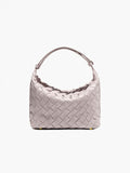 Women's Mini Woven Handbag with Structured Silhouette - Sand
