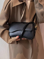 Women's Saddle Crossbody Bag with Structured Silhouette - 9