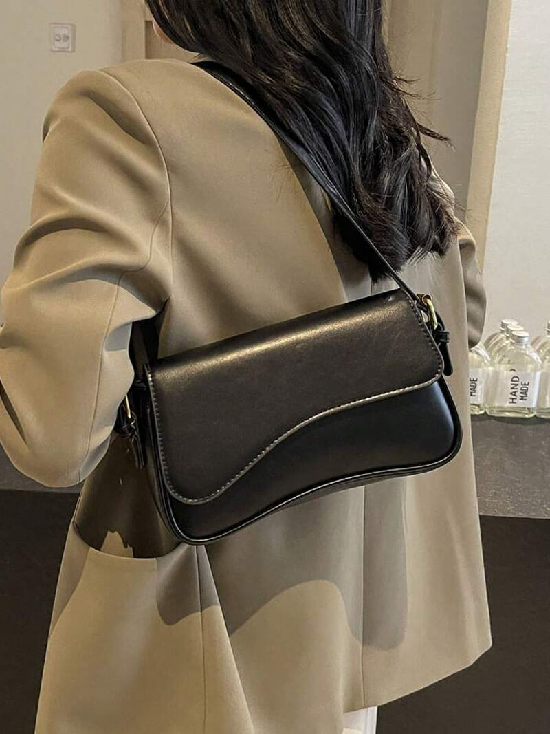 Women's Saddle Crossbody Bag with Structured Silhouette - 7