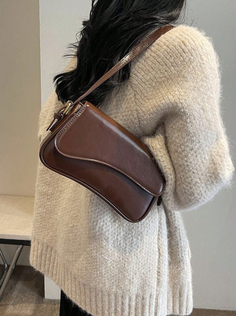 Women's Saddle Crossbody Bag with Structured Silhouette - 11