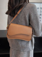 Women's Saddle Crossbody Bag with Structured Silhouette - 10