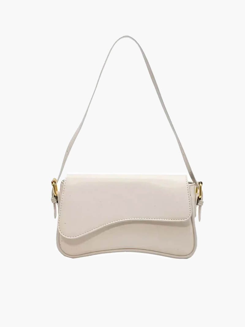 Women's Saddle Crossbody Bag with Structured Silhouette - White