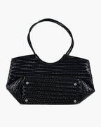 Braided Tote Bag with Woven Faux Leather Design - 10