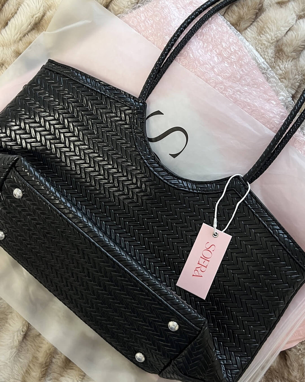 Braided Tote Bag with Woven Faux Leather Design - 3