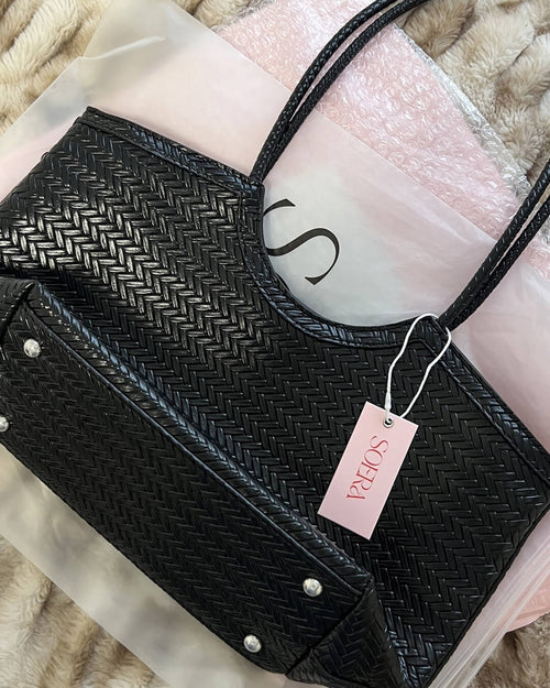 Braided Tote Bag with Woven Faux Leather Design - 3