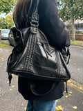 Women's Shoulder Bag with Minimalist Silhouette - Black