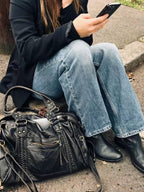 Women's Shoulder Bag with Minimalist Silhouette - 8